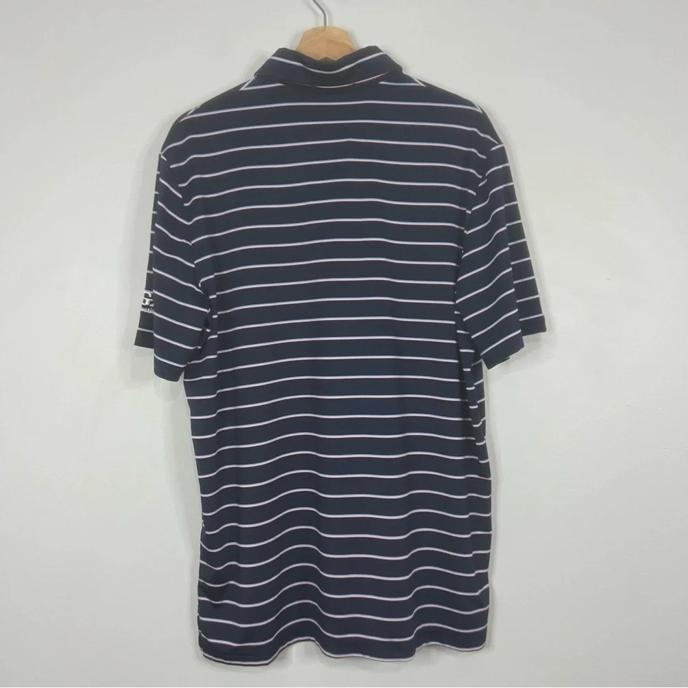Ralph Lauren RLX Navy/Red/White Striped Golf Polo Large